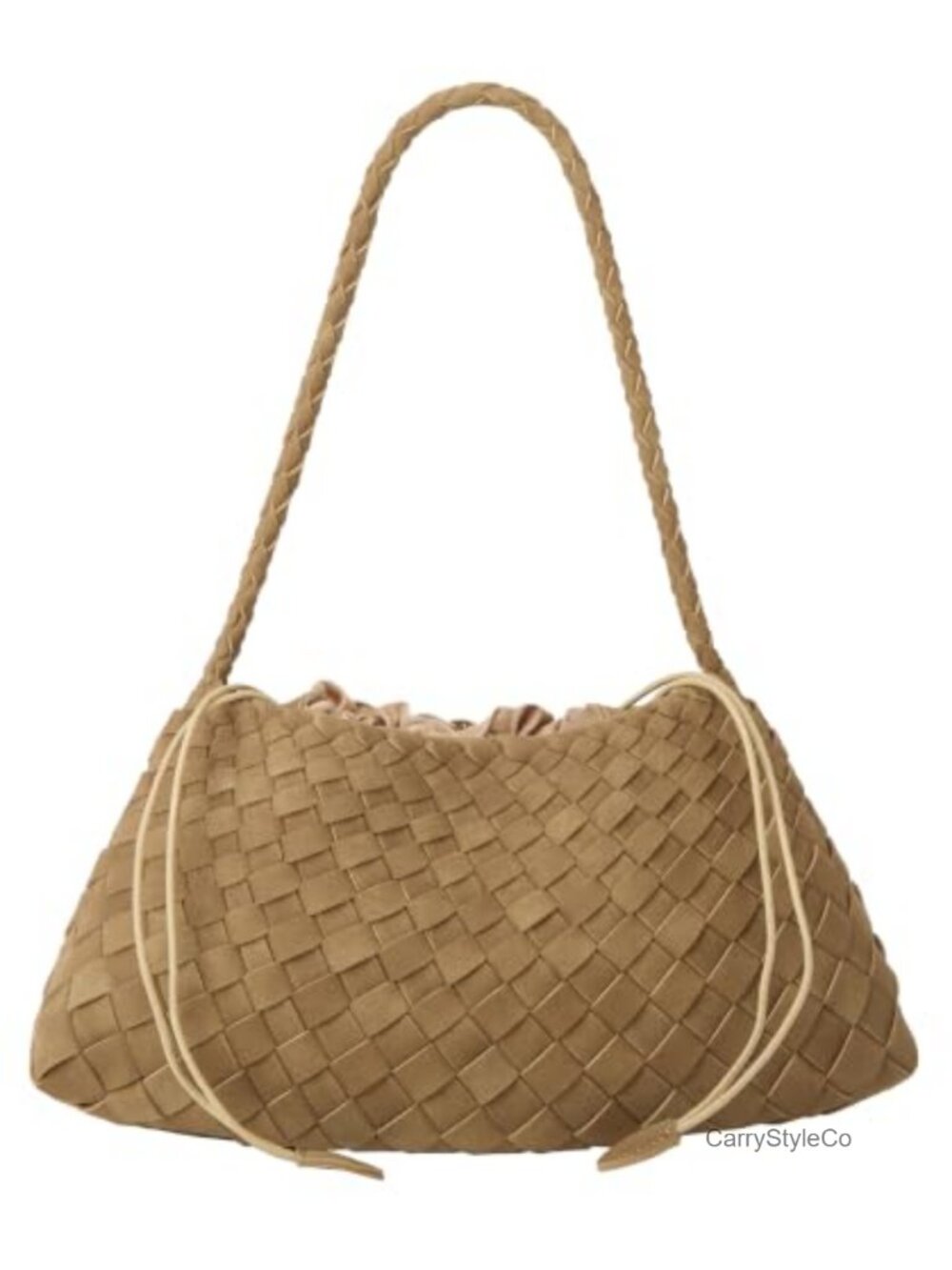 Suede Bucket Hobo Bag PU Leather Shoulder Purse Tote Handbag